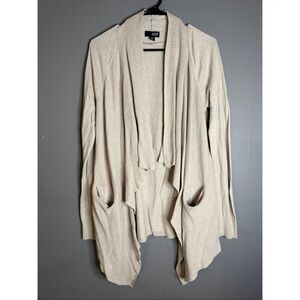 A.N.A Crème Beige Open Front Knit Cardigan Size Large